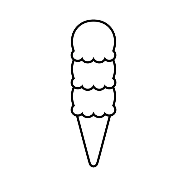 Icono de helado de dibujos animados aislado sobre fondo blanco — Vector de stock