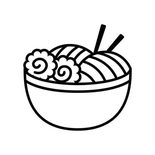 Icona Ramen cartone animato isolato su sfondo bianco — Vettoriale Stock