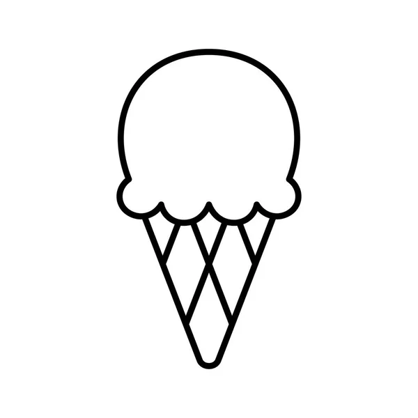 Ícone de sorvete de desenhos animados isolado no fundo branco — Vetor de Stock