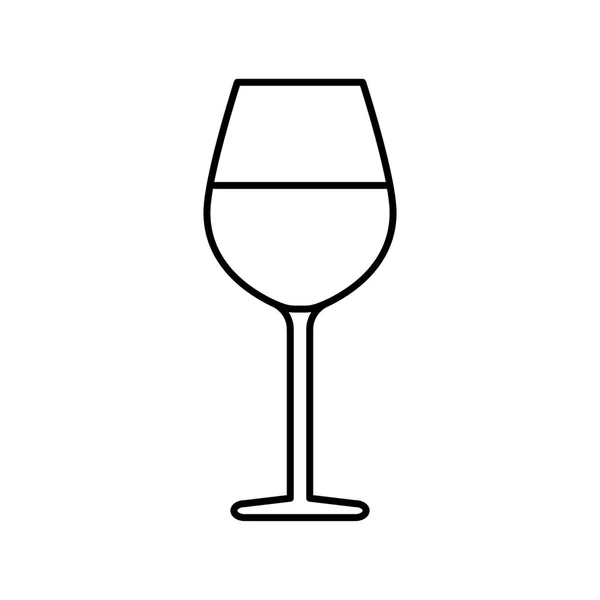 Icône de verre de vin de bande dessinée isolé sur fond blanc — Image vectorielle