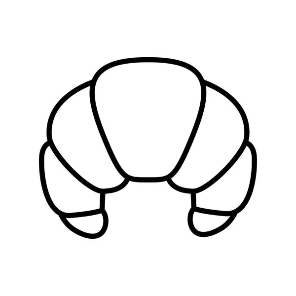 Icono de dibujos animados Croissant aislado sobre fondo blanco — Vector de stock