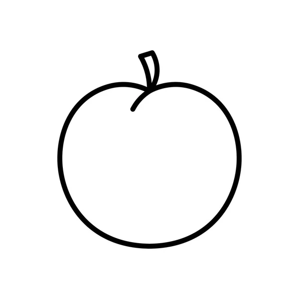 Tecknad persika ikon isolerad på vit bakgrund — Stock vektor