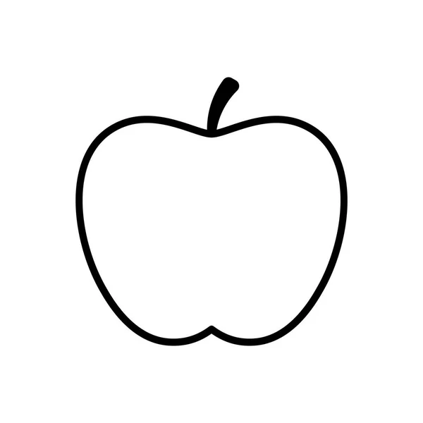 Icône de pomme de bande dessinée isolé sur fond blanc — Image vectorielle
