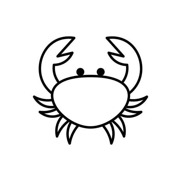 Ícone de caranguejo de desenhos animados isolado em fundo branco — Vetor de Stock