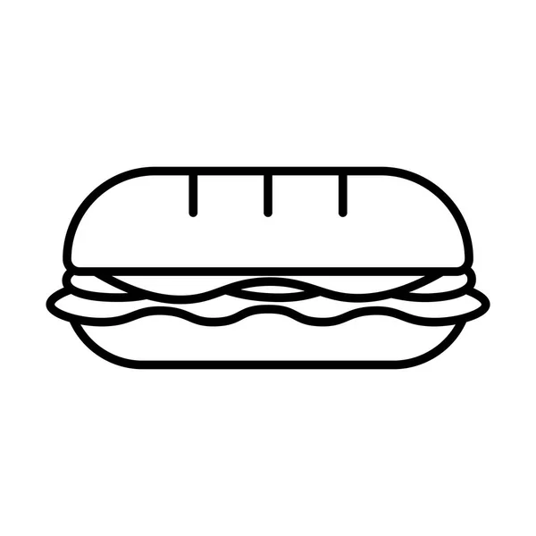 Icono de sándwich de dibujos animados aislado sobre fondo blanco — Archivo Imágenes Vectoriales