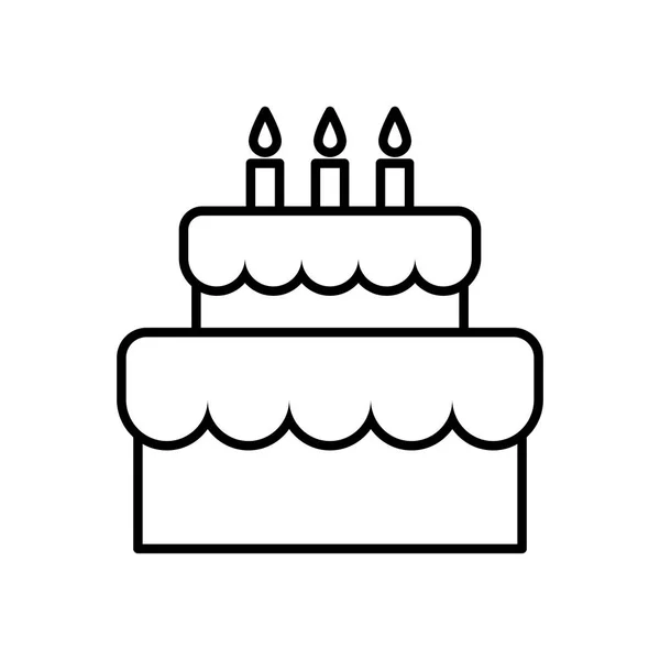 Kreskówka tort urodziny ikona izolowane na białym tle — Wektor stockowy