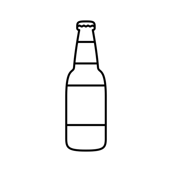 Icône de bouteille de bière de bande dessinée isolée sur fond blanc — Image vectorielle