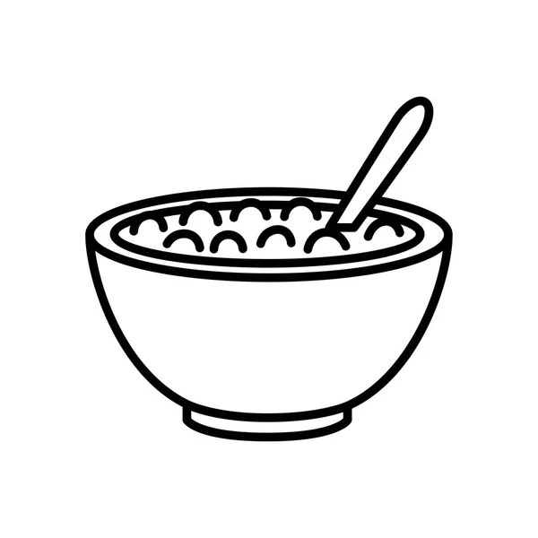 Icono de cuenco de cereales de dibujos animados aislado sobre fondo blanco — Vector de stock