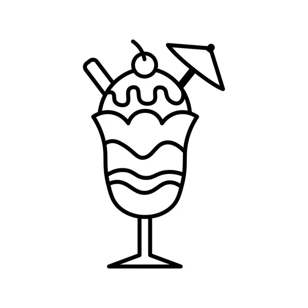 Vector de dibujos animados Sundae icono aislado sobre fondo blanco — Archivo Imágenes Vectoriales