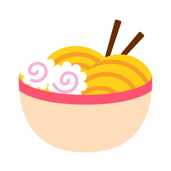 Icono de dibujos animados Ramen aislado sobre fondo blanco — Vector de stock