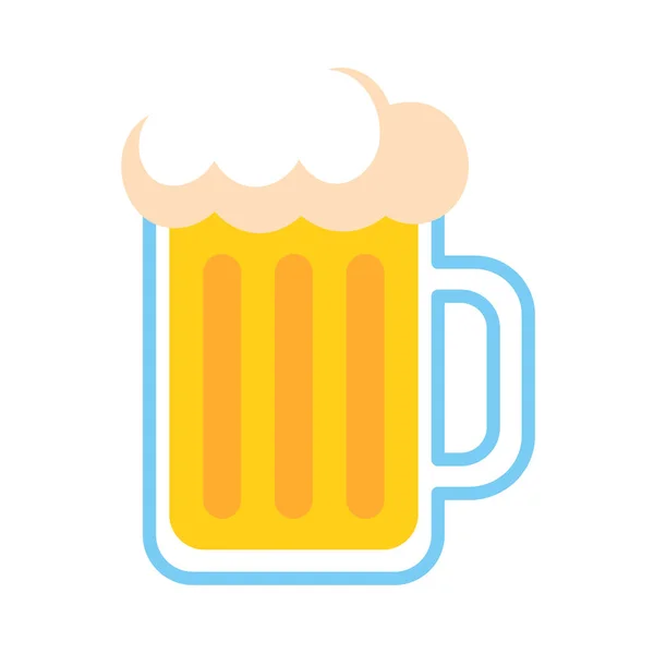 Cartoon Beer Glass Icon Isolated On White Background — Stock Vector