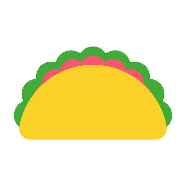 Cartoon Taco Icon Isolated On White Background — Stock Vector