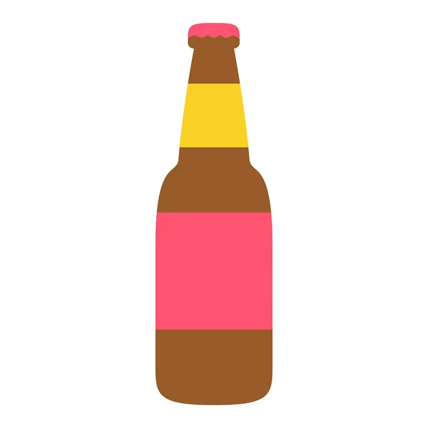 Cartoon bier fles pictogram geïsoleerd op witte achtergrond — Stockvector