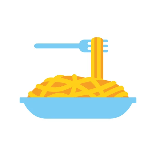 Icono de espaguetis de dibujos animados aislado sobre fondo blanco — Vector de stock