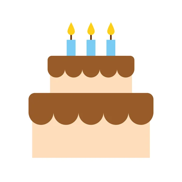 Kreskówka urodziny ciasto ikona izolowane na białym tle — Wektor stockowy