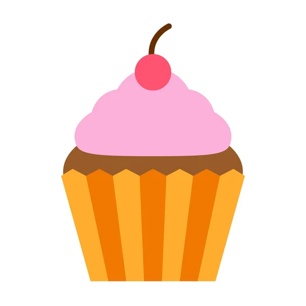 Cartoon-Cupcake-Symbol isoliert auf weißem Hintergrund — Stockvektor
