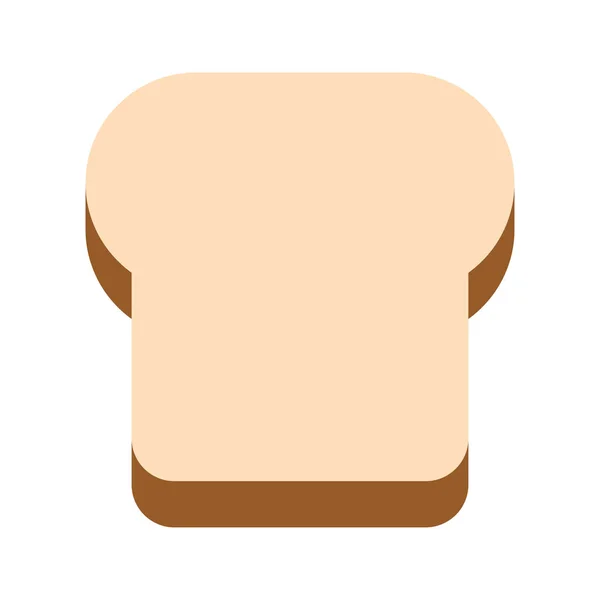 Икона мультяшного хлеба на белом фоне — стоковый вектор