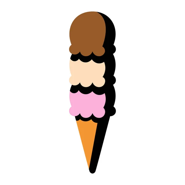 Ícone de sorvete de desenhos animados isolado no fundo branco — Vetor de Stock