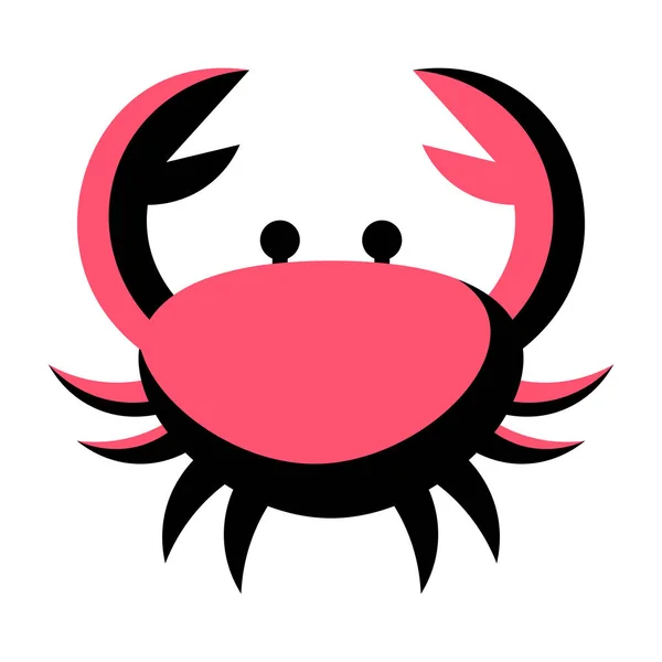 Icône de crabe de bande dessinée isolée sur fond blanc — Image vectorielle