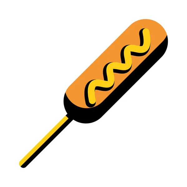 Icône de chien de maïs de bande dessinée isolée sur fond blanc — Image vectorielle
