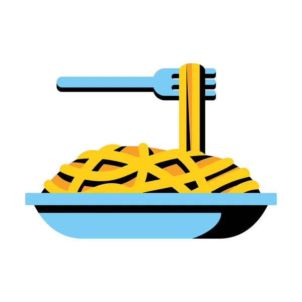 Cartoon-Spaghetti-Ikone isoliert auf weißem Hintergrund — Stockvektor