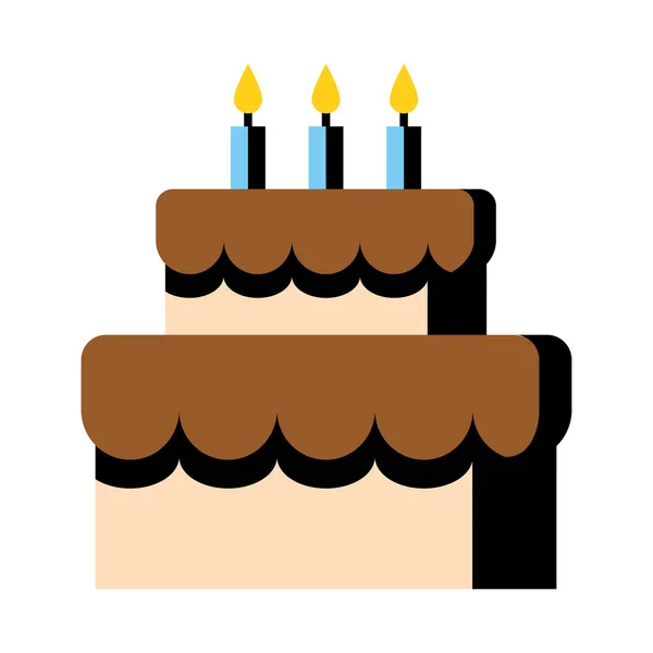 Kreskówka urodziny ciasto ikona izolowane na białym tle — Wektor stockowy
