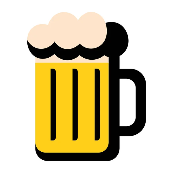 Cartoon Beer Glass Icon Isolated On White Background — Stock Vector