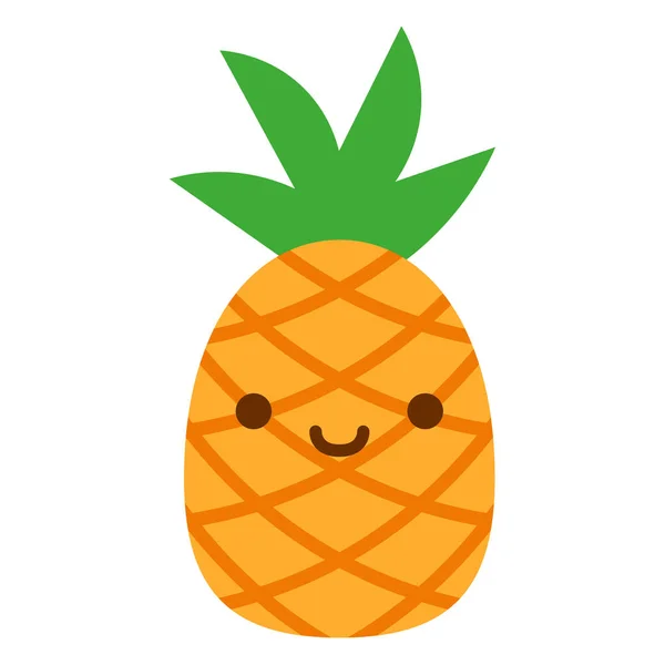 Icône d'ananas de bande dessinée isolé sur fond blanc — Image vectorielle