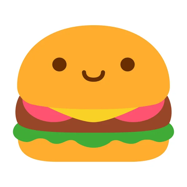 Ícone de hambúrguer de desenhos animados isolado em fundo branco — Vetor de Stock