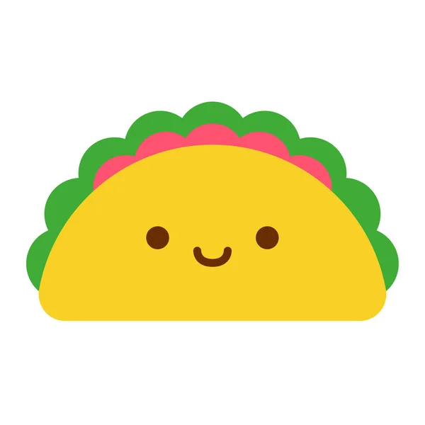 Kreslená ikona Taco, samostatná na bílém pozadí — Stockový vektor