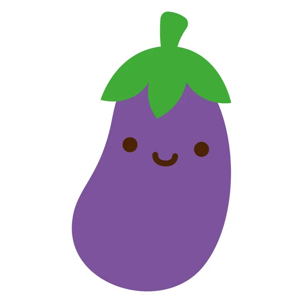 Cartoon Eggplant Icon Isolated On White Background — Stock Vector