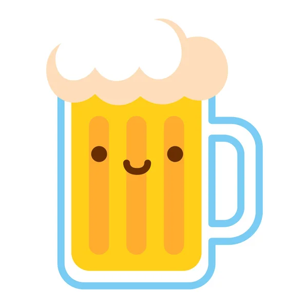 Cartoon Beer Glass Icon Isolated On White Background — Stock Vector