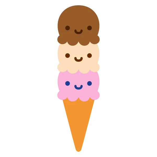 Icono de helado de dibujos animados aislado sobre fondo blanco — Vector de stock