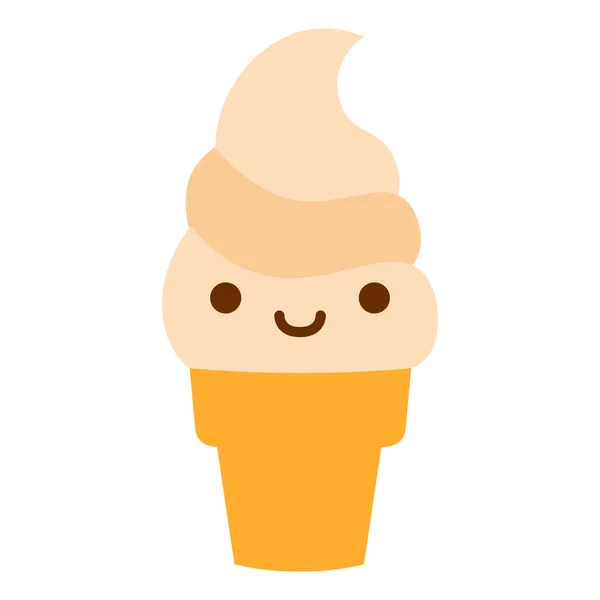 Cartoon Ice Cream icon geïsoleerd op witte achtergrond — Stockvector