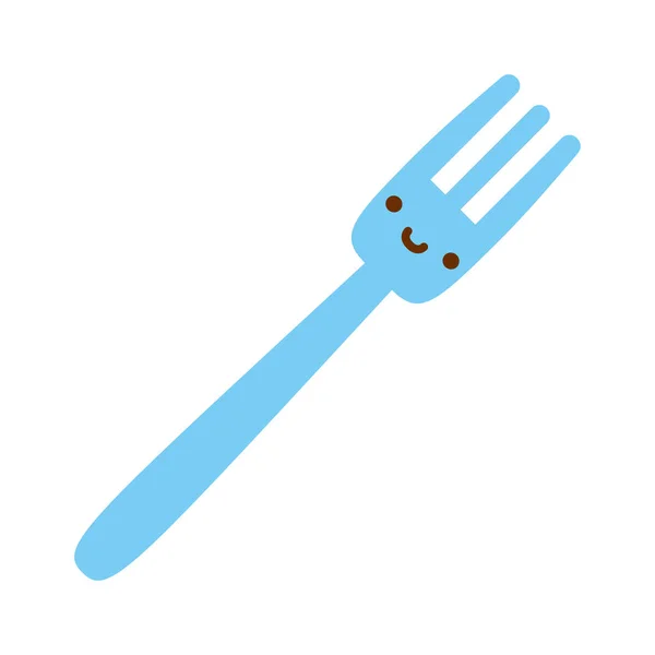 Icono de tenedor de dibujos animados aislado sobre fondo blanco — Vector de stock