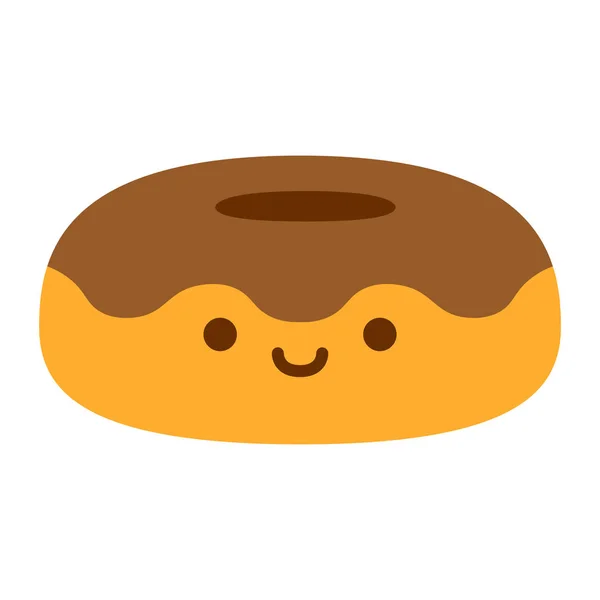 Cartoon cute donut icoon geïsoleerd op witte achtergrond — Stockvector