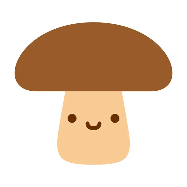 Икона грибов мультфильма "Симпатичный гриб" на белом фоне — стоковый вектор