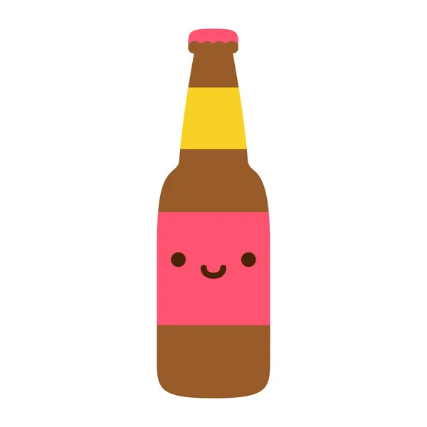 Kreslené pivo ikona láhve na bílém pozadí — Stockový vektor