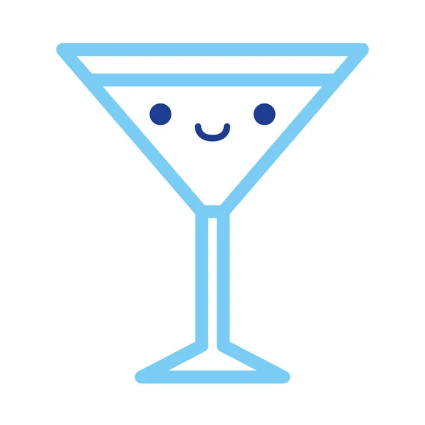 Ícone bonito Martini dos desenhos animados isolado no fundo branco —  Vetores de Stock