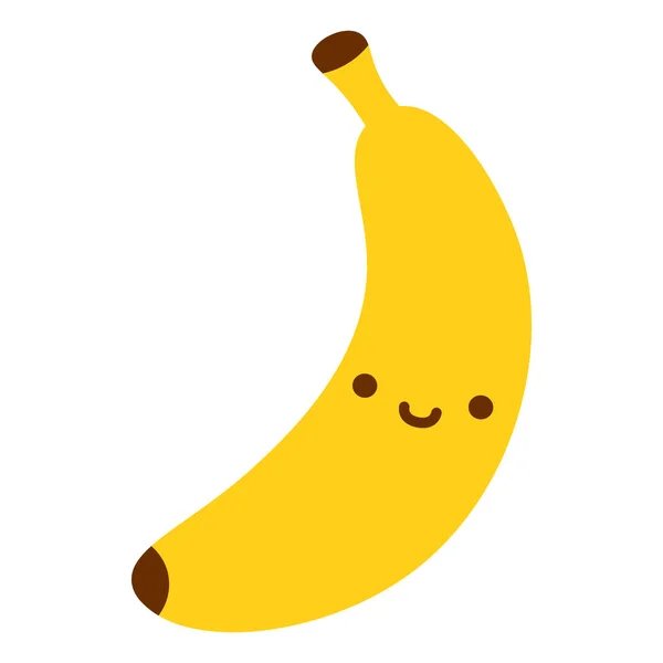 Icône de banane mignonne bande dessinée isolé sur fond blanc — Image vectorielle