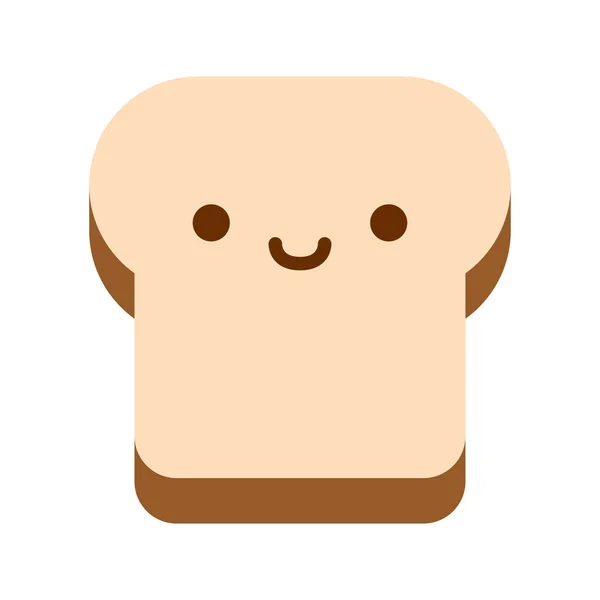 白い背景に分離漫画のパンのアイコン — ストックベクタ