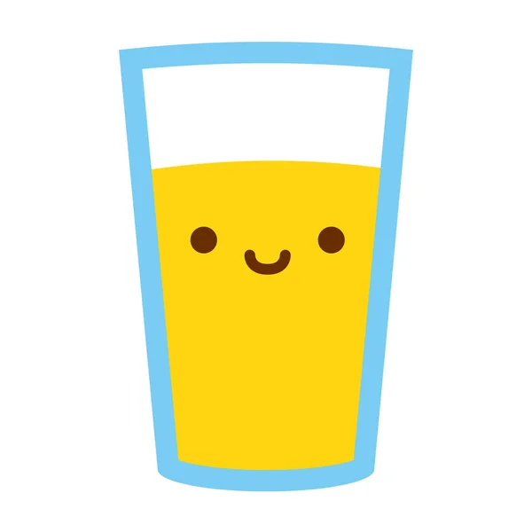 Tecknad söt juice glas ikon isolerad på vit bakgrund — Stock vektor