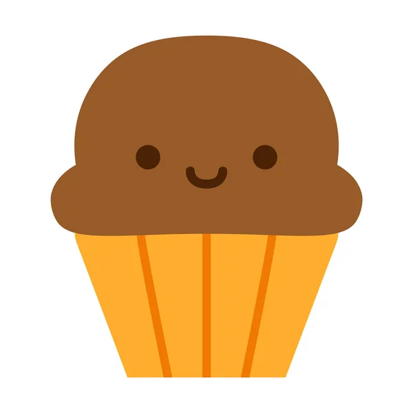Cartoon-Muffin-Symbol isoliert auf weißem Hintergrund — Stockvektor