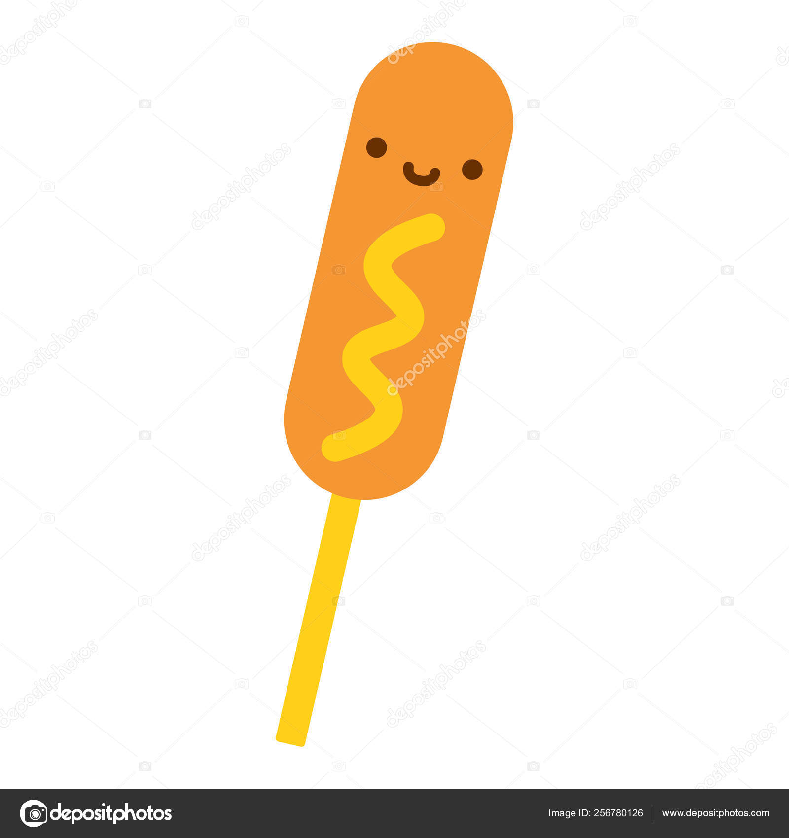 Cartoon Cute Corndog Icon Isolated On White Background Stock Vector Image by ©Aratehortua 256780126