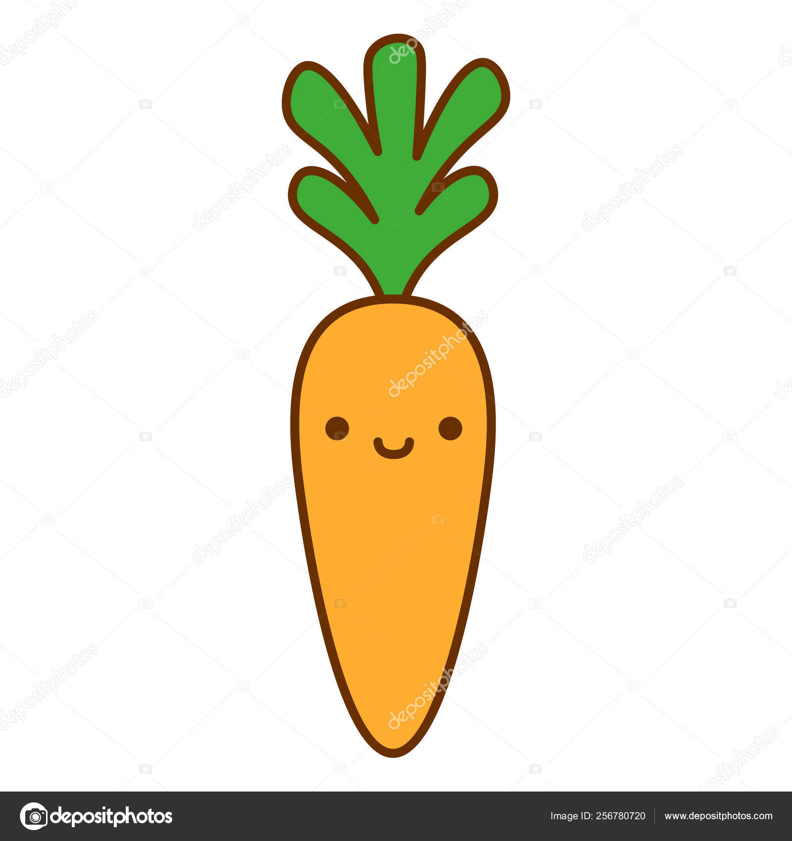 Cartoon Cute Carrot Icon Isolated On White Background Stock Vector Image by  ©Aratehortua #256780720