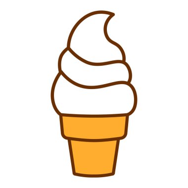 Karikatür Icecream şeker simgesi beyaz arka planda Izole