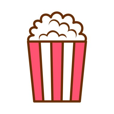 Karikatür Popcorn Icon beyaz arka planda Izole