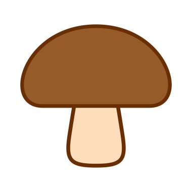 Beyaz arka planda Izole karikatür mantar simgesi