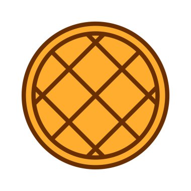 Beyaz arka planda Izole karikatür waffle simgesi