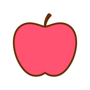 Karikatür sevimli Apple Icon beyaz arka planda Izole